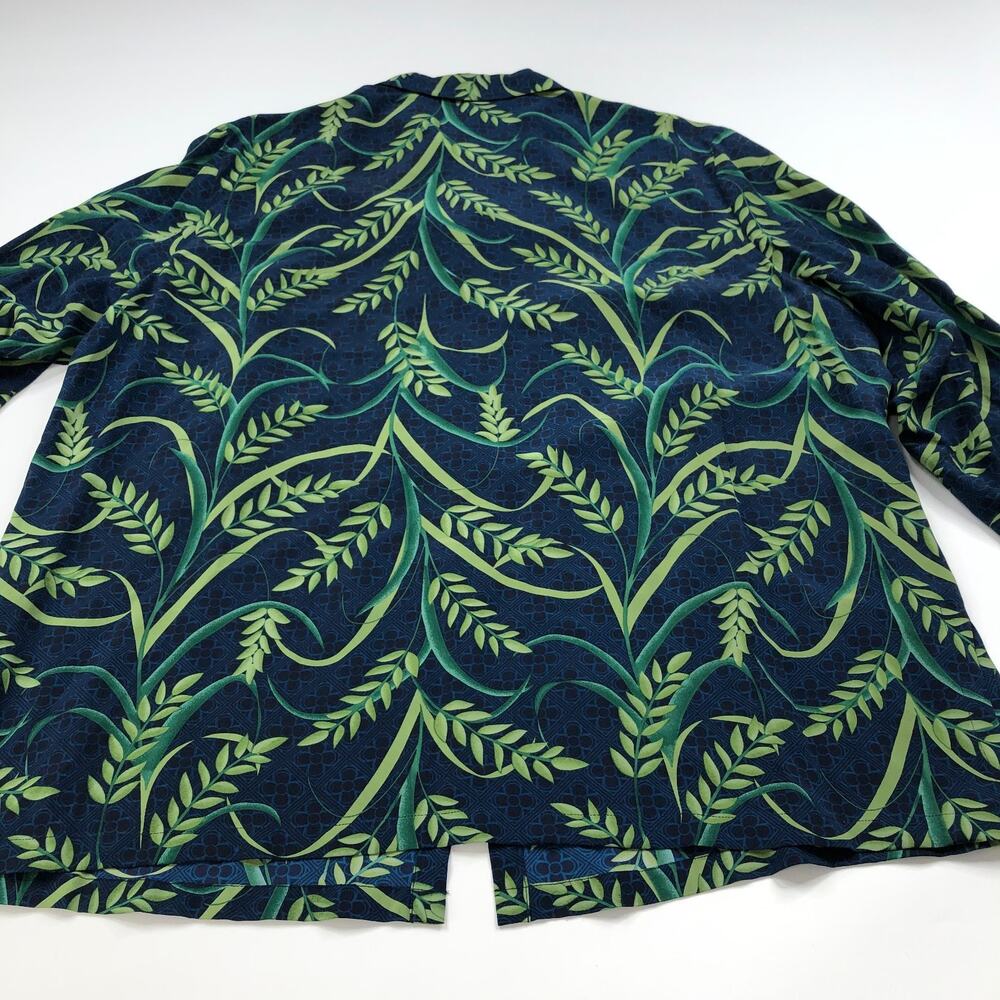 Maggie McNaughton 100% Silk Plus 3X Button Long Sleeve Shirt Floral Blue MINT - Picture 8 of 8